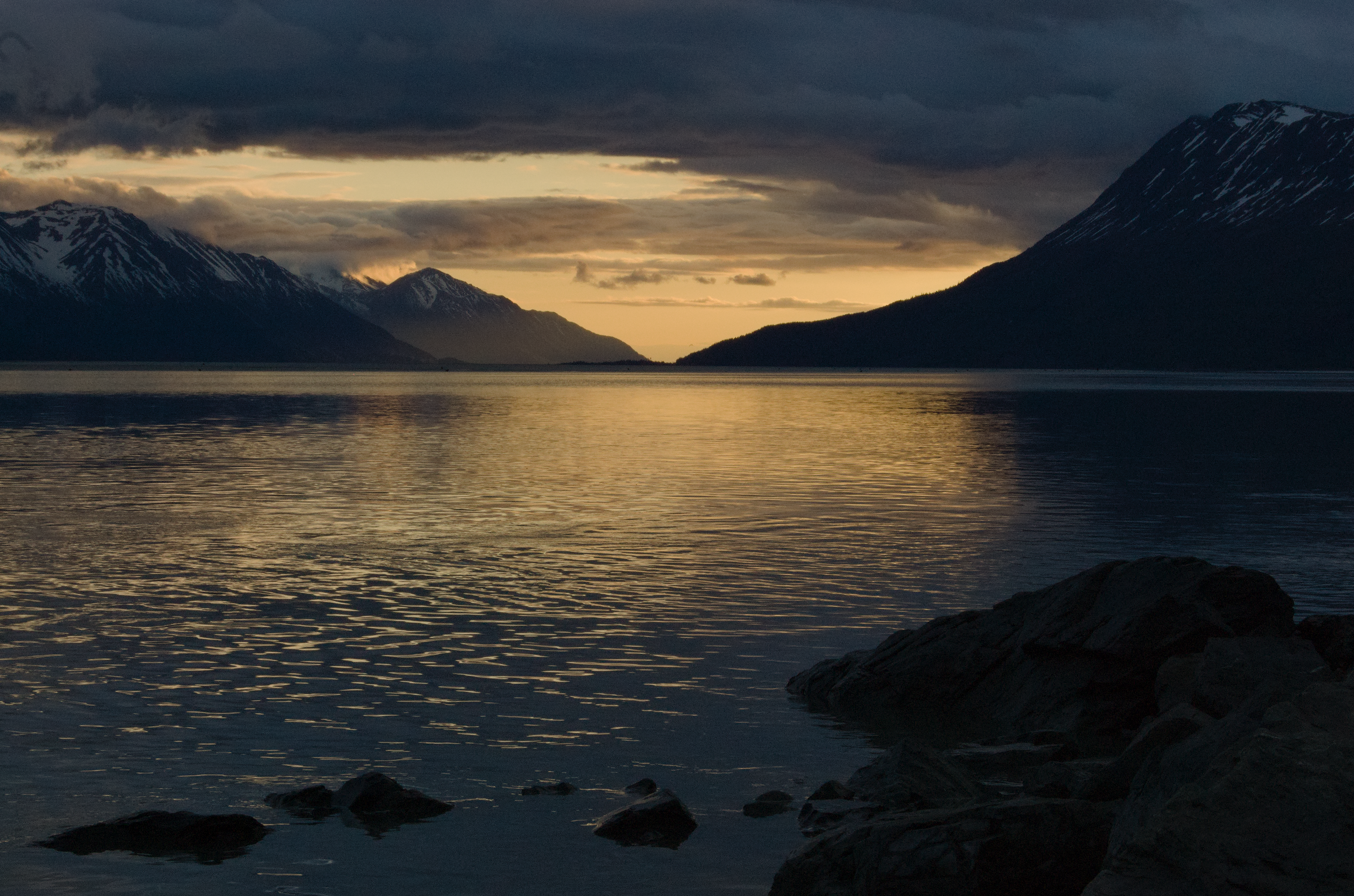 Sunset down Turnagain Arm Alaska